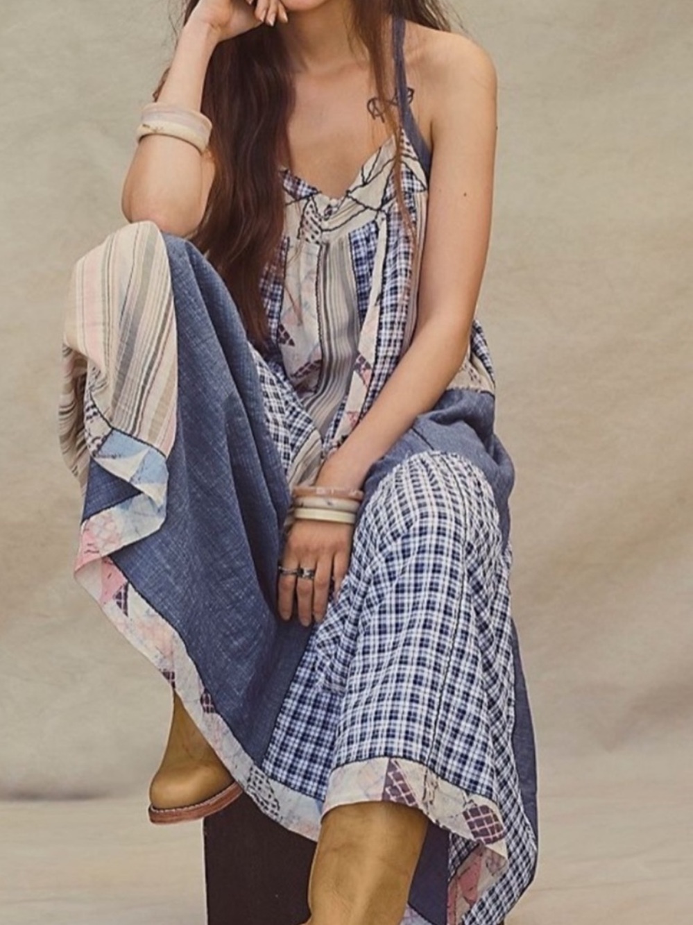 Rare Free People Margaret Maxi Patchwork Dress - Picture 3 of 15
